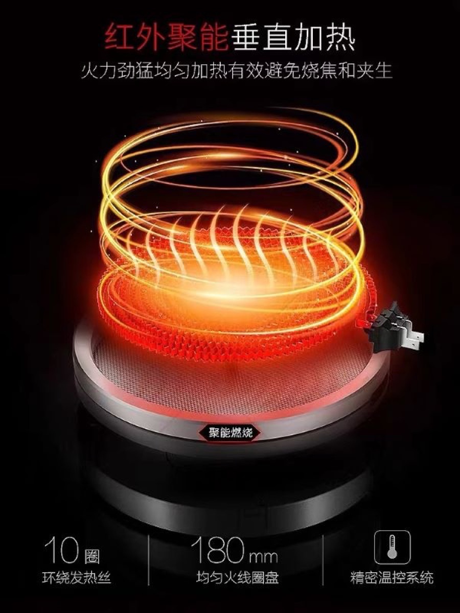 KöLAX 2200 Watt Portable Infrared Burner,with Timer and Touch Control Panel Adjustable Heating Power, view 4