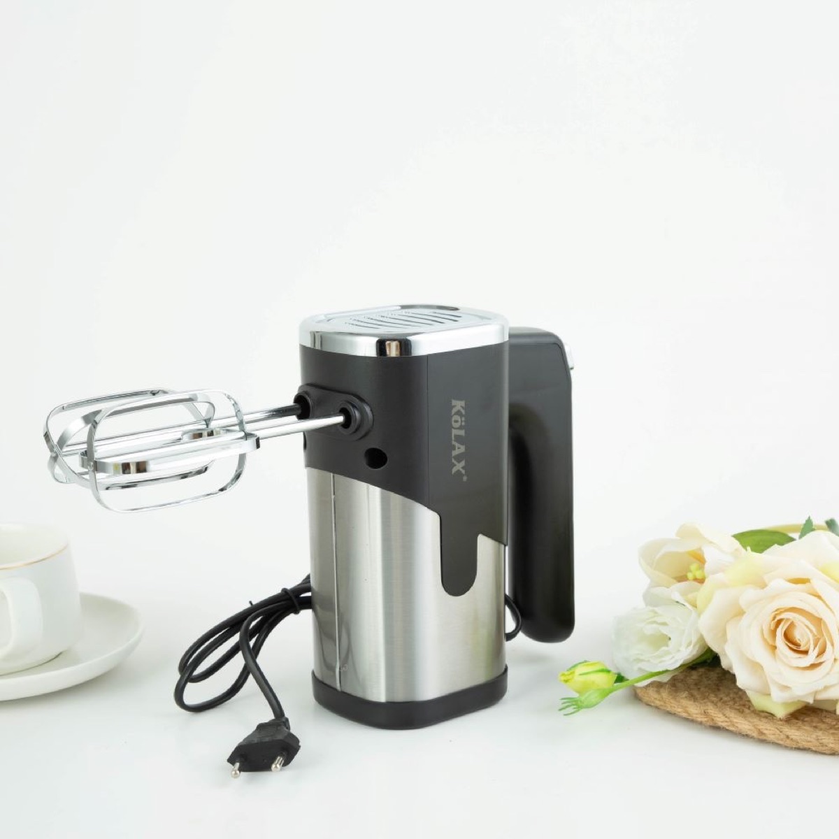 KöLAX Electric Hand Mixer 600W Handheld Mixer with Whisk Dough Hook and 5-Speed Turbo Kitchen Mixer Blender for Baking Cakes Eggs Cream Brownies