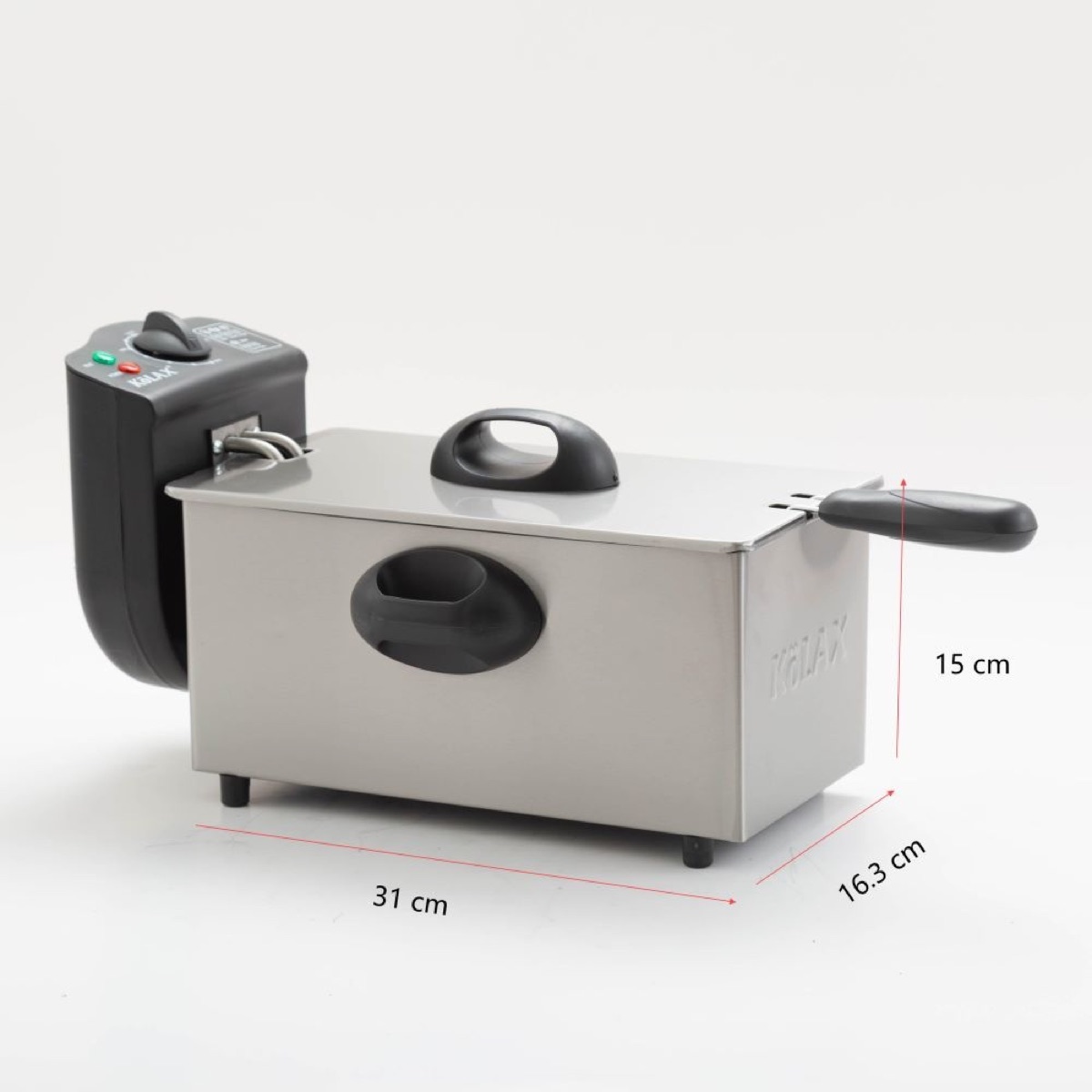 KöLAX 3 Liter Electric Deep Fryer with Adjustable Temperature, Stainless Steel, view 2