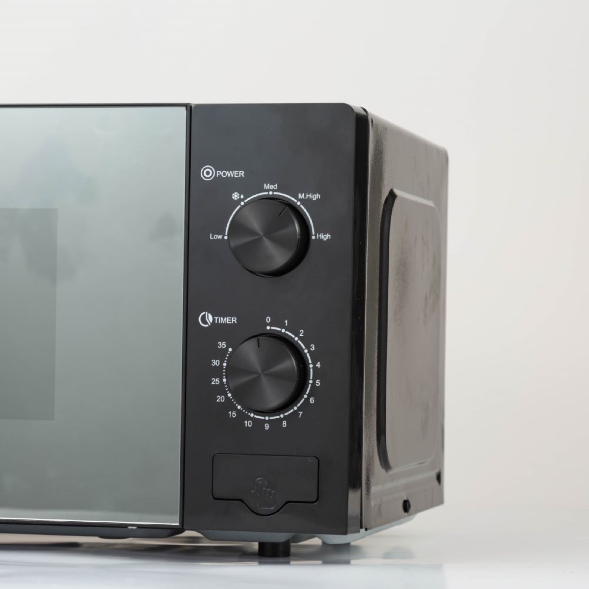700W 20L Countertop Microwave oven with 35 Minute Timer and 5 Power Levels,Mechanical Dial Controls, Black, Sleek Mirrored Finish, view 4