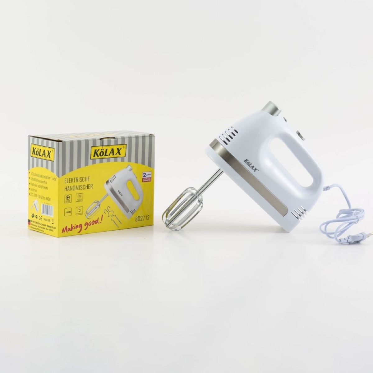 KöLAX Electric Hand Mixer Mini,800W Power Handheld Mixer Kitchen for 5-Speed Baking Cake Egg Cream Food Beaters Whisk, view 4