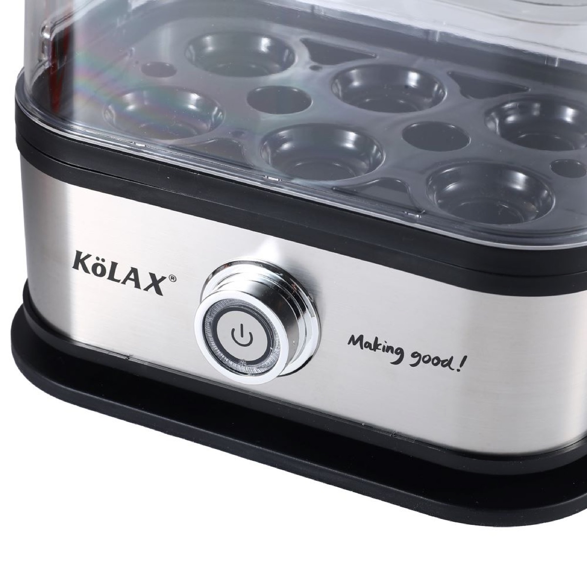 200Watt Egg Cooker - 6 Egg Capacity, Rapid Cook Time, Auto Shut Off, with Tray, Measuring Cup, and Lid, Stainless Steel, view 4