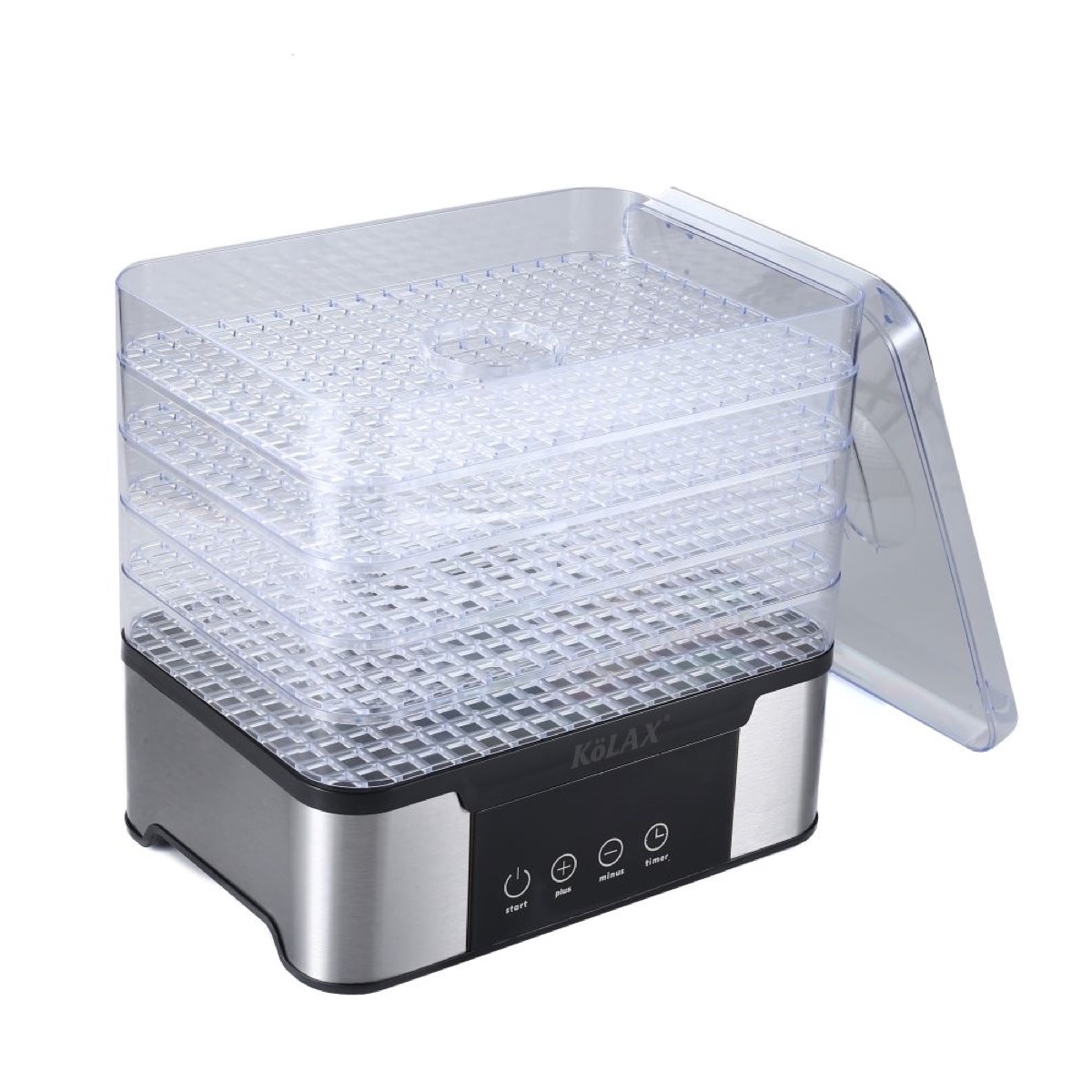 KöLAX Food Dehydrator Machine with Adjustable Temperature & 90min Timer, 5-Tray Dehydrators for Food and Jerky, Fruit, Dog Treats, Herbs, Snacks, LED Display, 1000W Electric Food Dryer, view 2