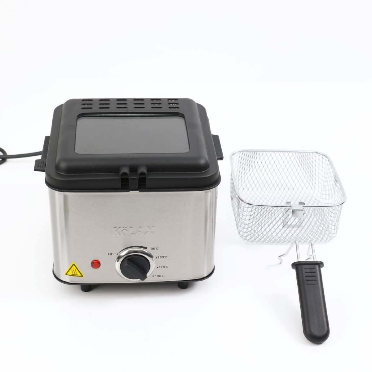 KöLAX Deep Fryer, Restaurant-Style Basket, Easy-View Window & Adjustable Temp Control, Stainless - 2 Liter, view 2