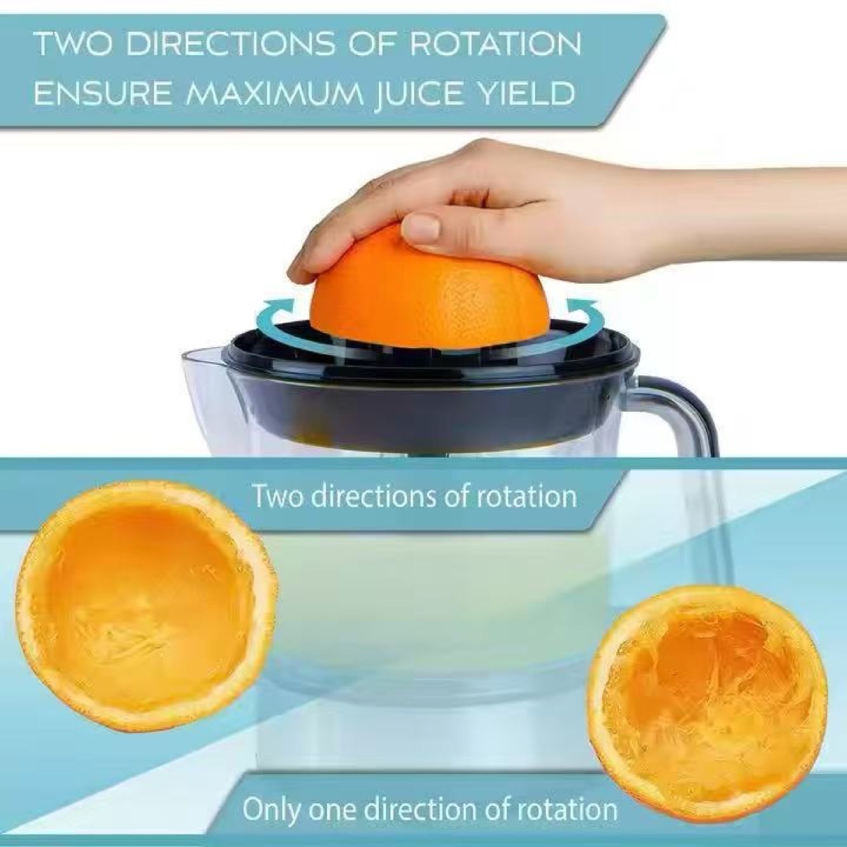 KöLAX BPA-Free Electric Citrus Juicer, Compact, Large Volume, Oranges, Lemons, Limes, Grapefruits with Easy Pour Spout, view 4