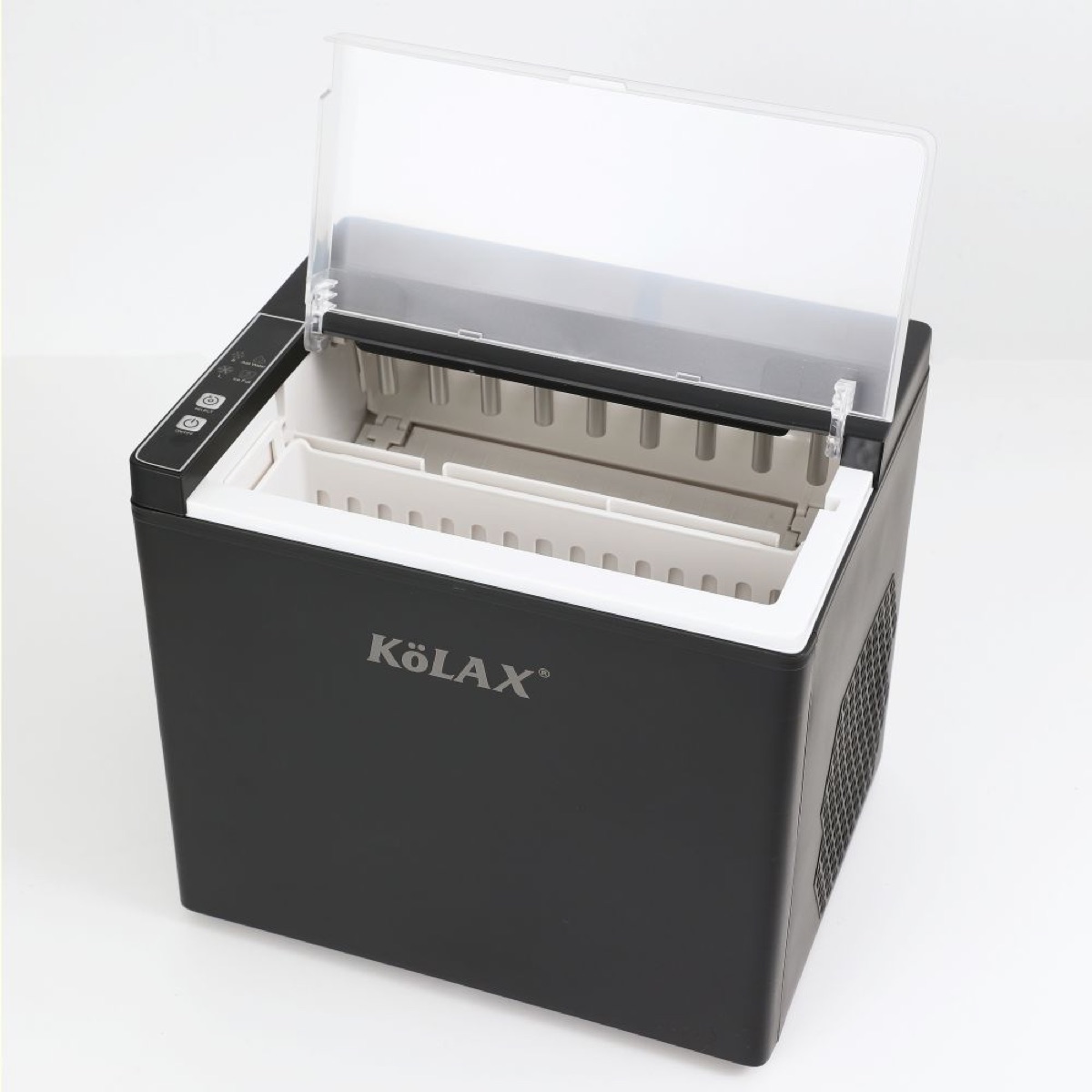 Ice Maker Countertop, 9 Cubes Ready in 6 Mins, 12KG per Day, Ice Machine with 2 Ice Sizes and Self-Cleaning, Kitchen,Office, Black, view 2