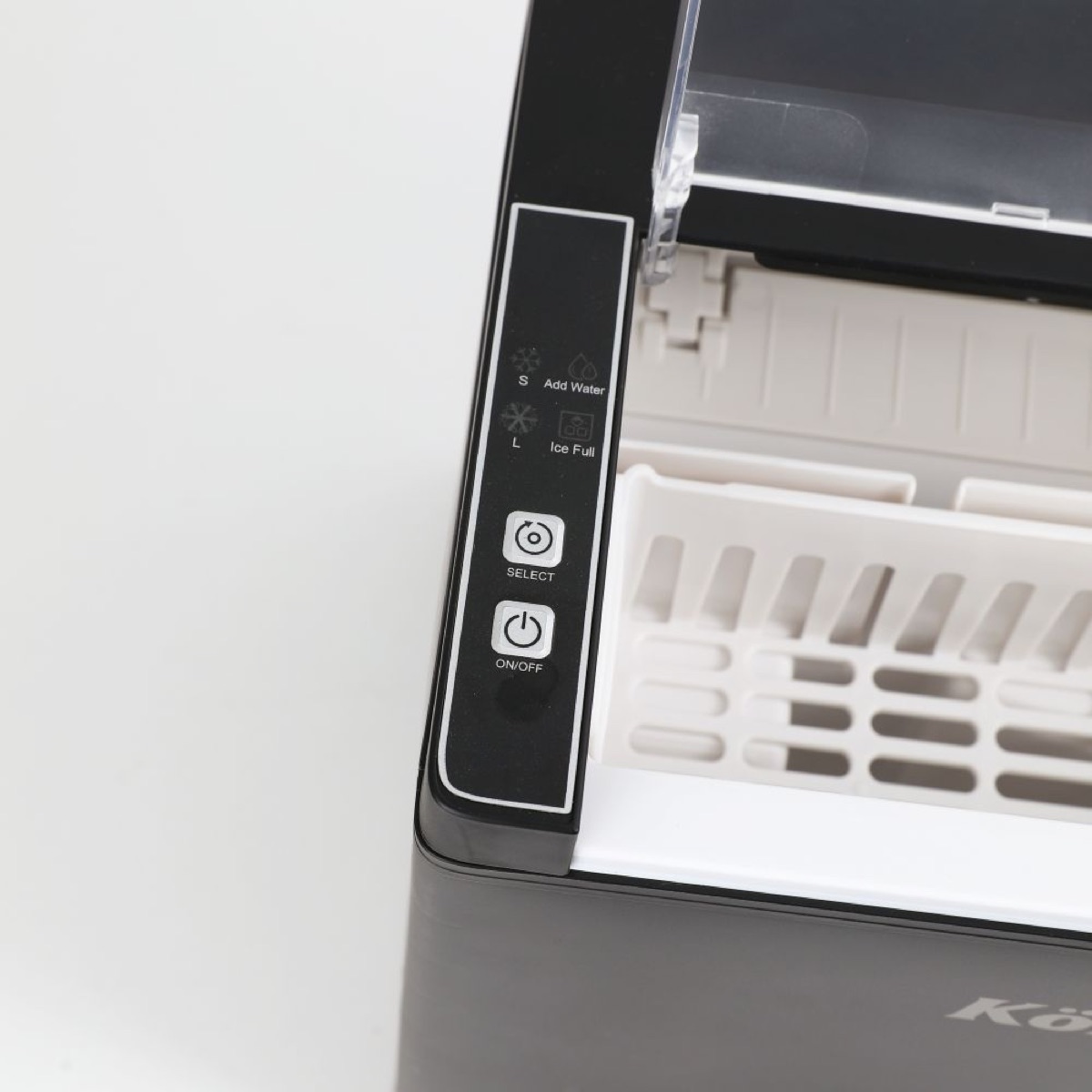 Ice Maker Countertop, 9 Cubes Ready in 6 Mins, 12KG per Day, Ice Machine with 2 Ice Sizes and Self-Cleaning, Kitchen,Office, Black, view 3