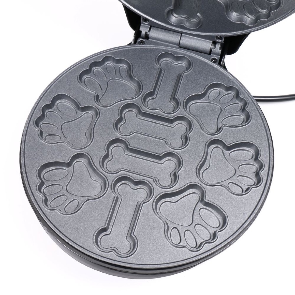 Nostalgia KöLAX Dog Treats Maker for Homemade Puppy Treats, 4 Nonstick Bone and 6 cat's paw Shaped Molds on Dual Sided Cooking Surface, view 3