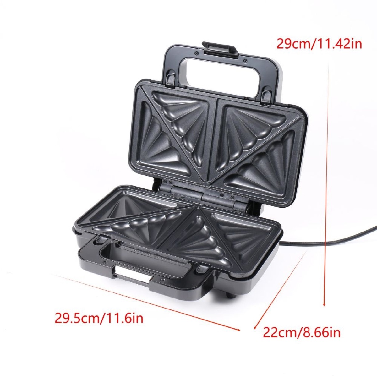KöLAX 3 in 1 Sandwich Maker Indoor Waffle Maker Irons with 6 Slice Non-Stick Removable Plates for Easy Cleanup,Perfect for Cooking Grilled Cheese,Tuna Melts,Burgers and Steaks,900W Black/Silver, view 3