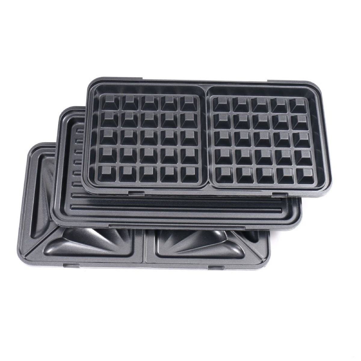 KöLAX 3 in 1 Sandwich Maker Indoor Waffle Maker Irons with 6 Slice Non-Stick Removable Plates for Easy Cleanup,Perfect for Cooking Grilled Cheese,Tuna Melts,Burgers and Steaks,900W Black/Silver, view 4
