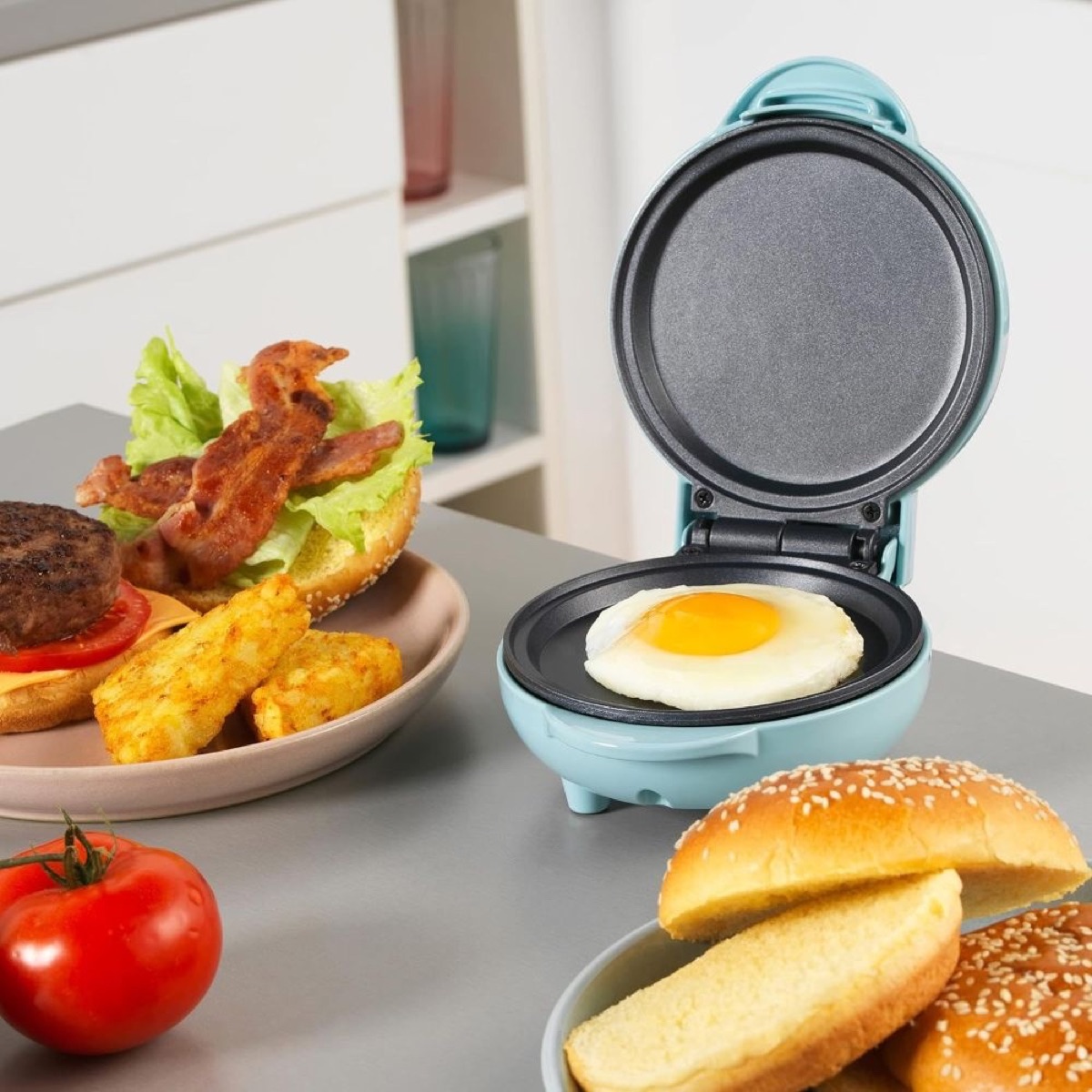 KöLAX Electric Round Griddle for Individual Pancakes, Cookies, Eggs & Breakfast, Lunch & Snacks with Indicator Light,5 Inch,550W, view 4