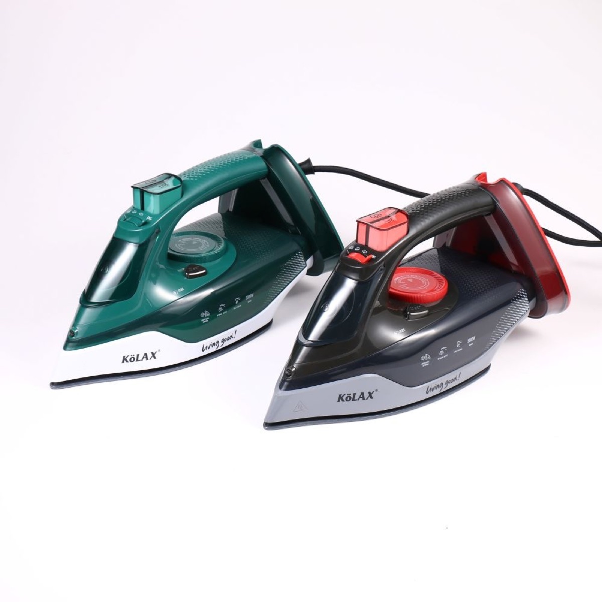 KöLAX Ceramic Soleplate Steam Iron for Clothes,Cotton,Wool, Silk,Linen, Nylon,3000 Watts Ironing, Garment Steamer, Powerful Steam