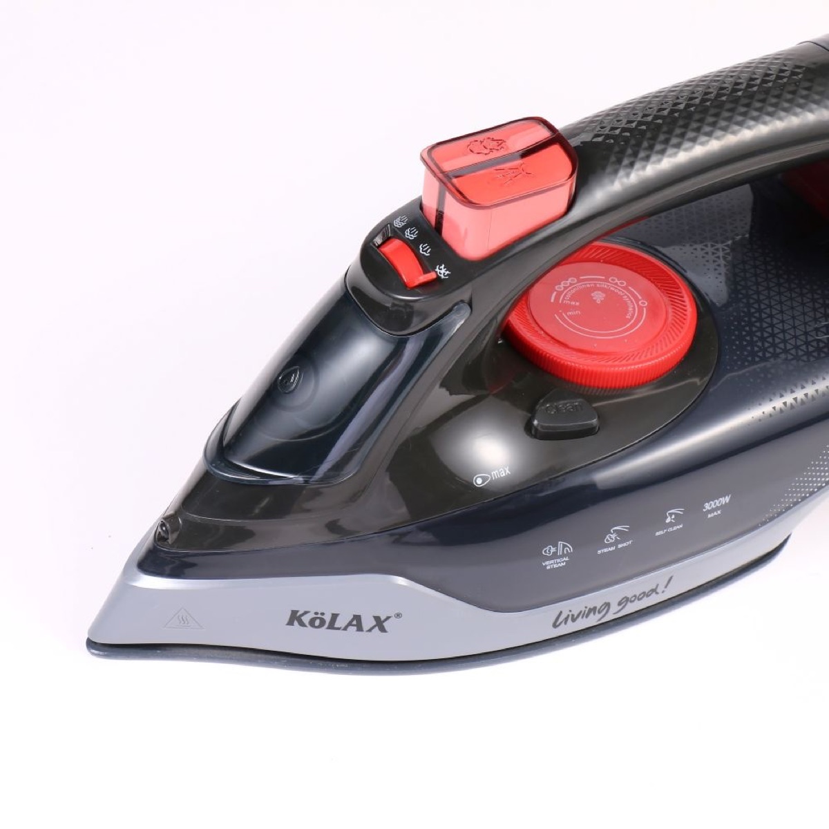 KöLAX Ceramic Soleplate Steam Iron for Clothes,Cotton,Wool, Silk,Linen, Nylon,3000 Watts Ironing, Garment Steamer, Powerful Steam, view 3