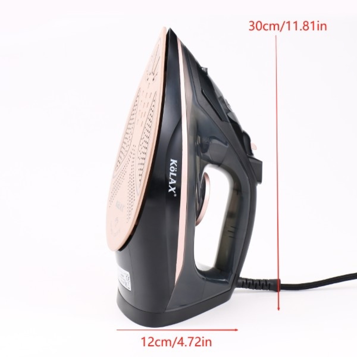 KöLAX Steam Iron for Clothes with Precision Thermostat Dial, 2400W,400ML,Ceramic Coated Soleplate, Self-Cleaning, Anti-Calcium, Anti-Drip, view 2
