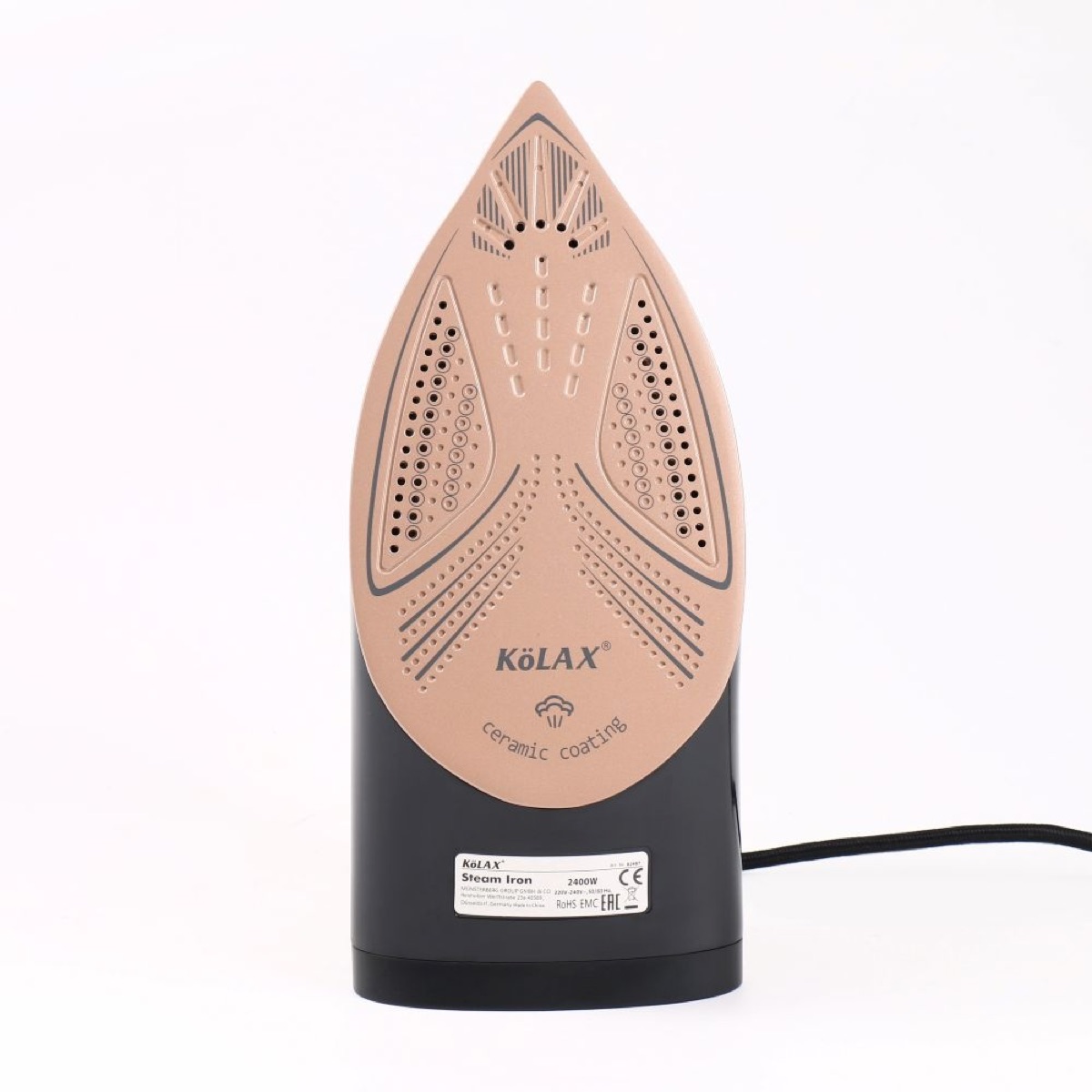 KöLAX Steam Iron for Clothes with Precision Thermostat Dial, 2400W,400ML,Ceramic Coated Soleplate, Self-Cleaning, Anti-Calcium, Anti-Drip, view 3