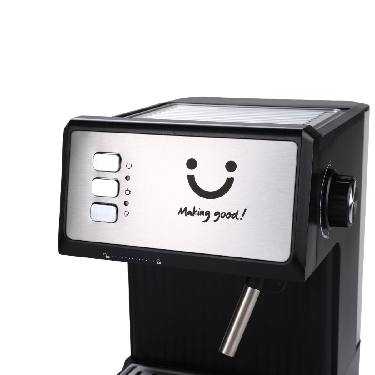 KöLAX Espresso Machine,20bar，One-Touch Single Shot Maker, Built-In Milk Frother Stainless Steel, view 2