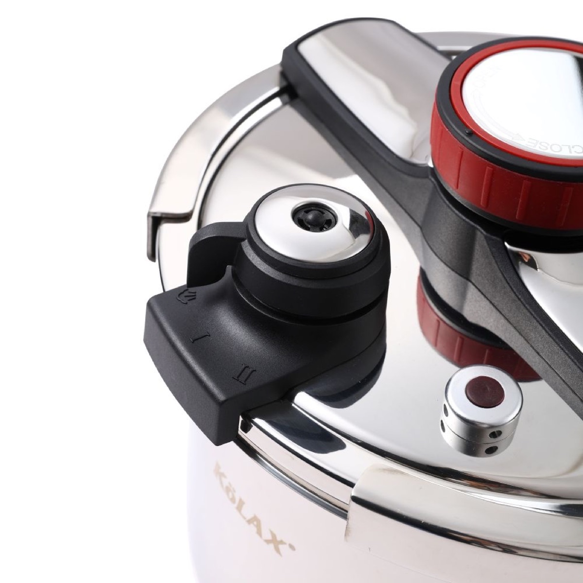KöLAX Pressure Cooker Stainless Steel 5L, Commercial Stove Top Pressure Cooker Pot, One-Hand Locking, Compatible with Gas & Induction, Fast Cooking for Large Meals, Dishwasher Safe., view 3