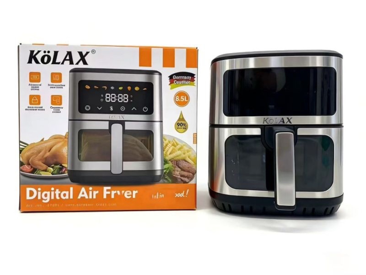 KöLAX Easy-View Air Fryer – 8.5L Family Size with Viewing Window, One-Touch Digital Control with 8 Presets,2000W