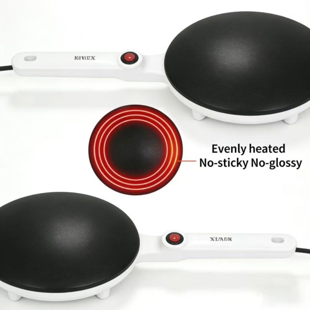 KöLAX Electric Crepe Maker With Auto Power Off, On/Off Switch 8 Inch Portable Crepe Maker & Non-Stick Dipping Plate, Nonstick Ceramic Coating Pan, view 3