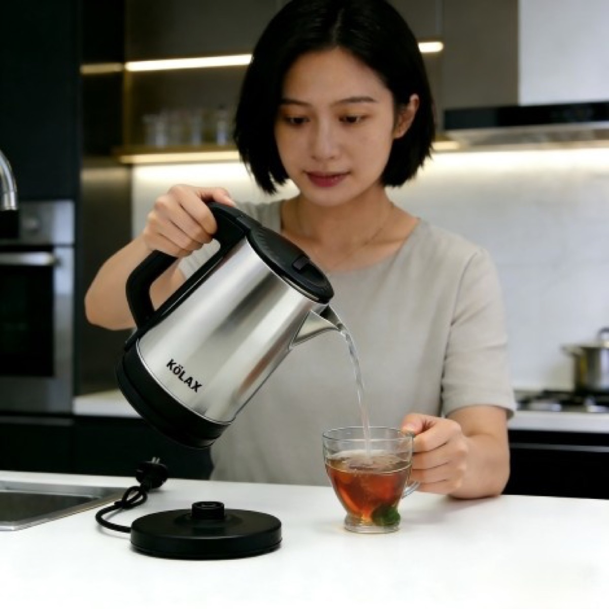 KöLAX 2.3 L Electric Kettles Stainless Steel,Hot Water coffee Stainless Steel Travel Tea Maker kettle for Boiling ,Tea Maker Machine, view 2