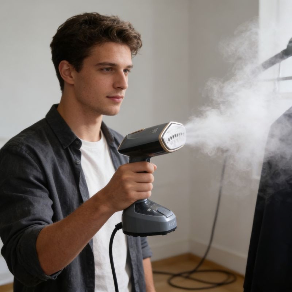 KöLAX Powerful Handheld Clothing Steamer, 1500W Foldable Portable Clothing Wrinkle Remover, 150ML, 20g/Min Strong Penetration Steam, Essential for Home, Travel & Office, view 4