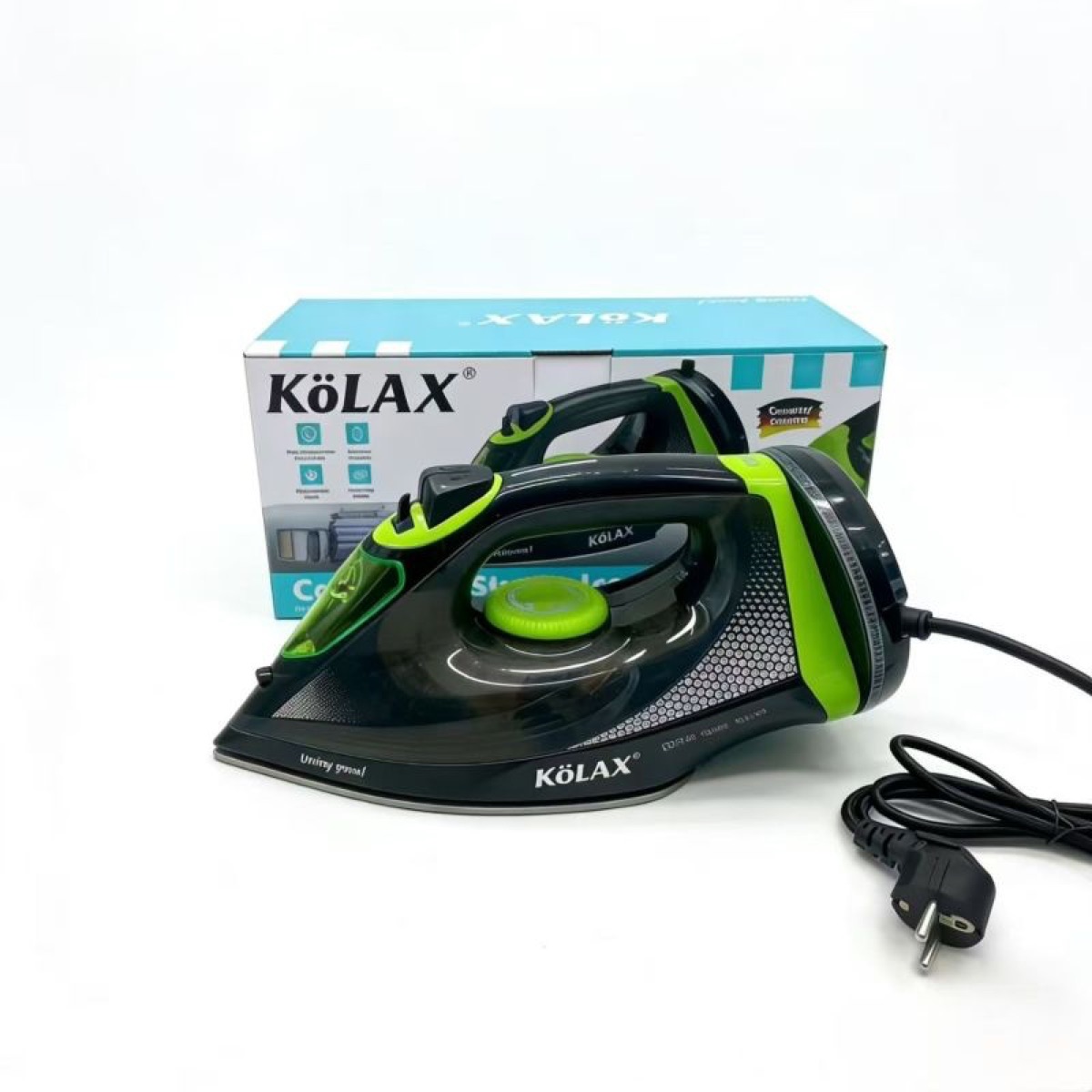 KöLAX Cordless Iron for Clothes, 3000W Steam Iron with Non-Stick Ceramic Soleplate, Auto Shut Off, Self-Clean, Burst of Steam,400ML Water Tank,