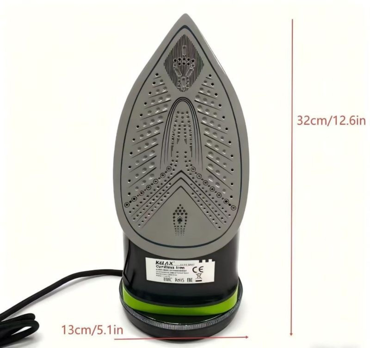 KöLAX Cordless Iron for Clothes, 3000W Steam Iron with Non-Stick Ceramic Soleplate, Auto Shut Off, Self-Clean, Burst of Steam,400ML Water Tank,, view 4