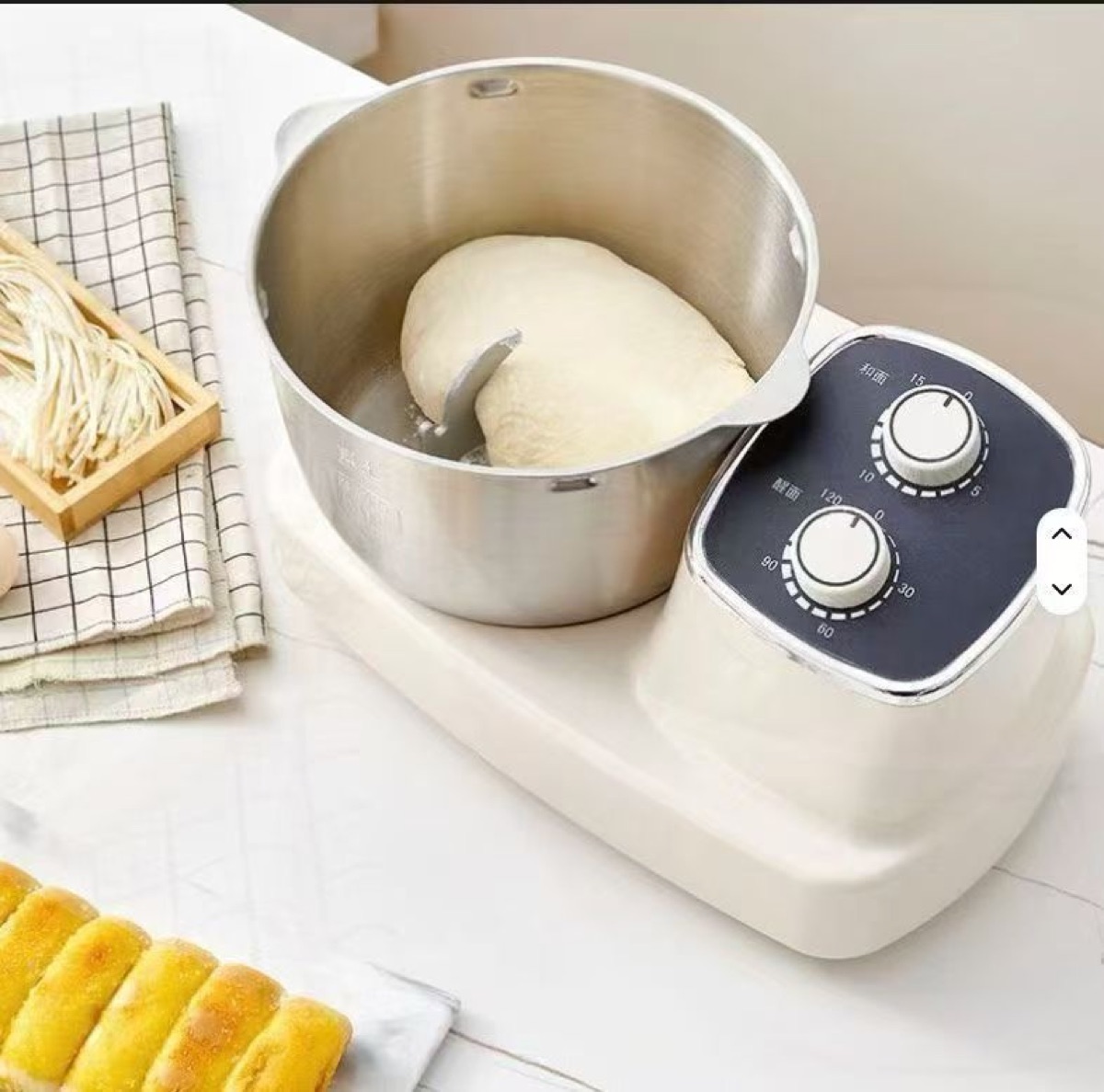 KöLAX Electric Dough Maker 1000W,7L Kneading and Fermenting Mixer Machine,Adjustable Time, Stainless Steel Bowl, view 2