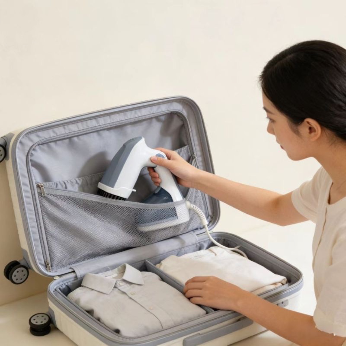 KöLAX Garment Steamer for Clothes,260ML,Folding Handheld Design Garment Wrinkles Remover, 20g/min Strong Penetrating Steam, 25-Sec Fast Heat-up, for Home, Office and Travel, view 3