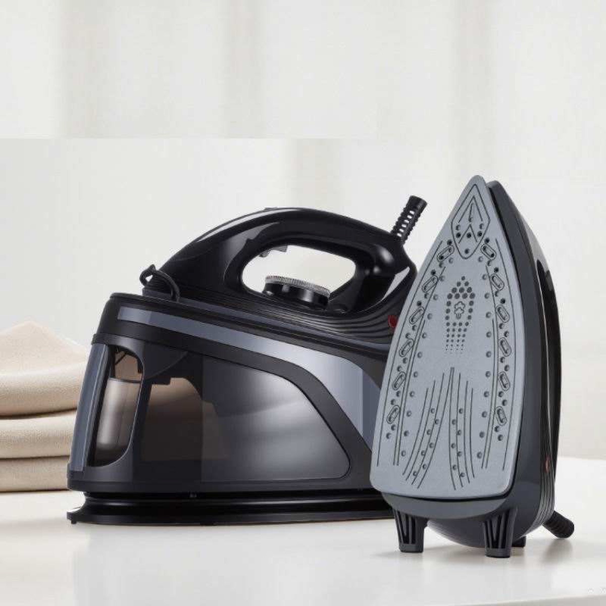 KöLAX Iron Steamer for Clothes,3800W Steam Station Professional Steam Iron For Clothes with 1.3L Tank, 400 microsteam holes, Built-In Pump, Ceramic baseplate,Iron Lock For Easy Carry, view 4
