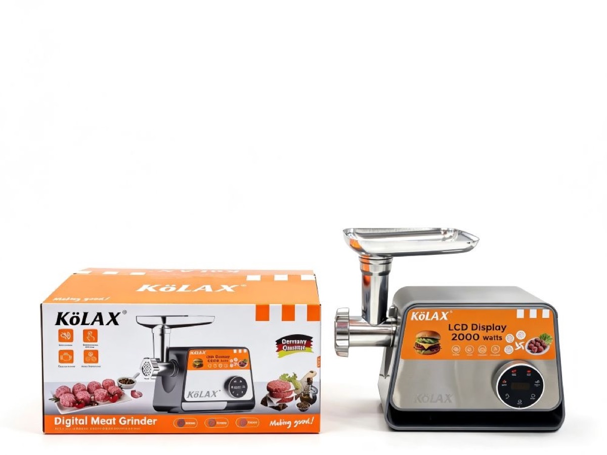 KöLAX Commercial Meat Grinder Electric 3200w LCD Touch Control Heavy Duty Meat Grinders and Sausage Stuffers, Kubbe Kit, with Storage Function for Household Use & Commercial
