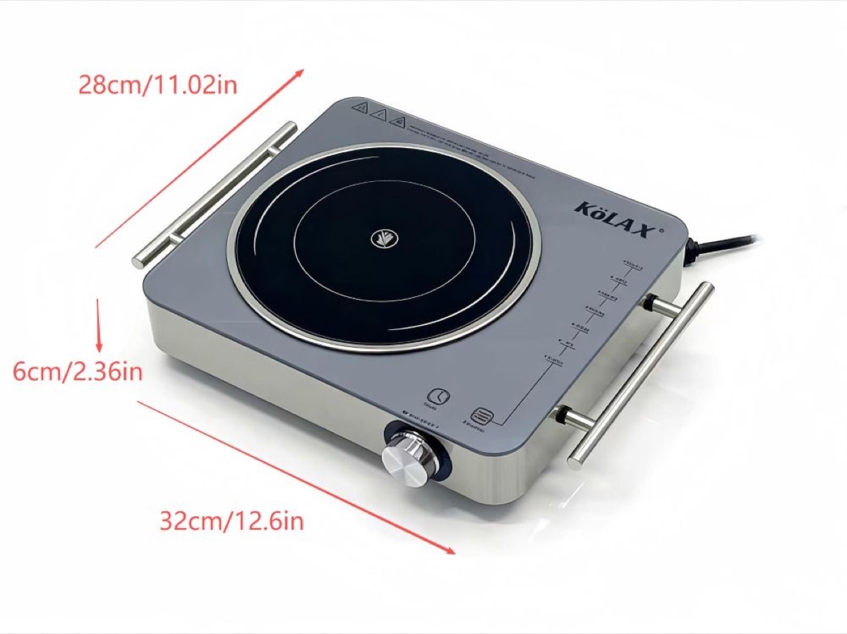 KöLAX Portable Infrared Burner 3500w with Timer,Electric Hot Plate Touch Control Panel Adjustable Heating Power Electric Cooktop for Cooking, view 2