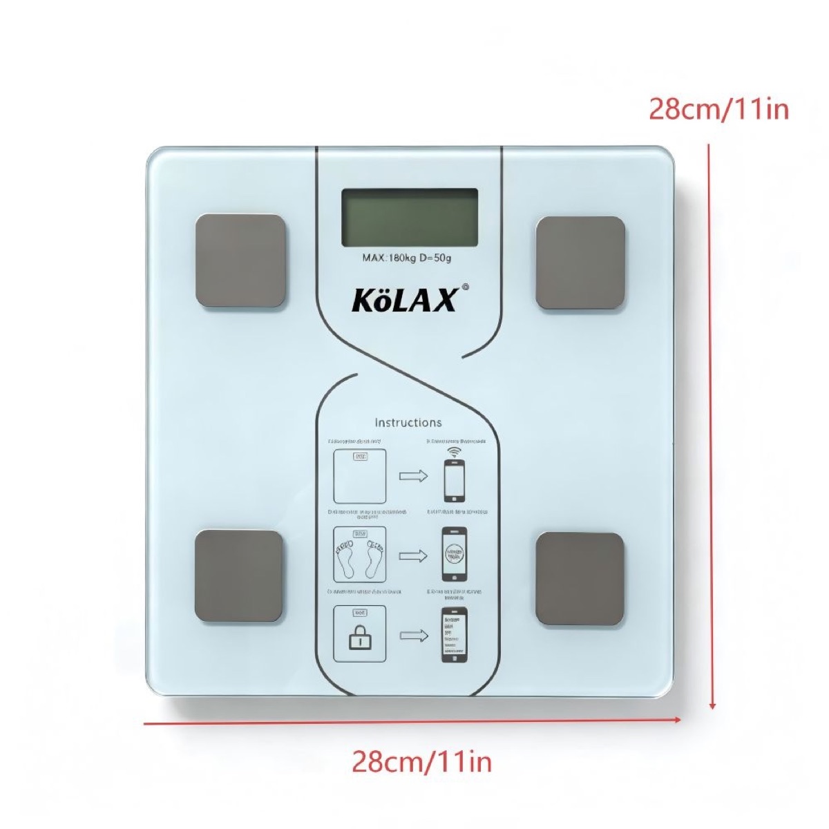 KöLAX Scale for Body Weight Digital Smart Scale with Bluetooth for 20 Body Composition Analyzer Health Monitor Sync Apps, Batteries Included, view 2