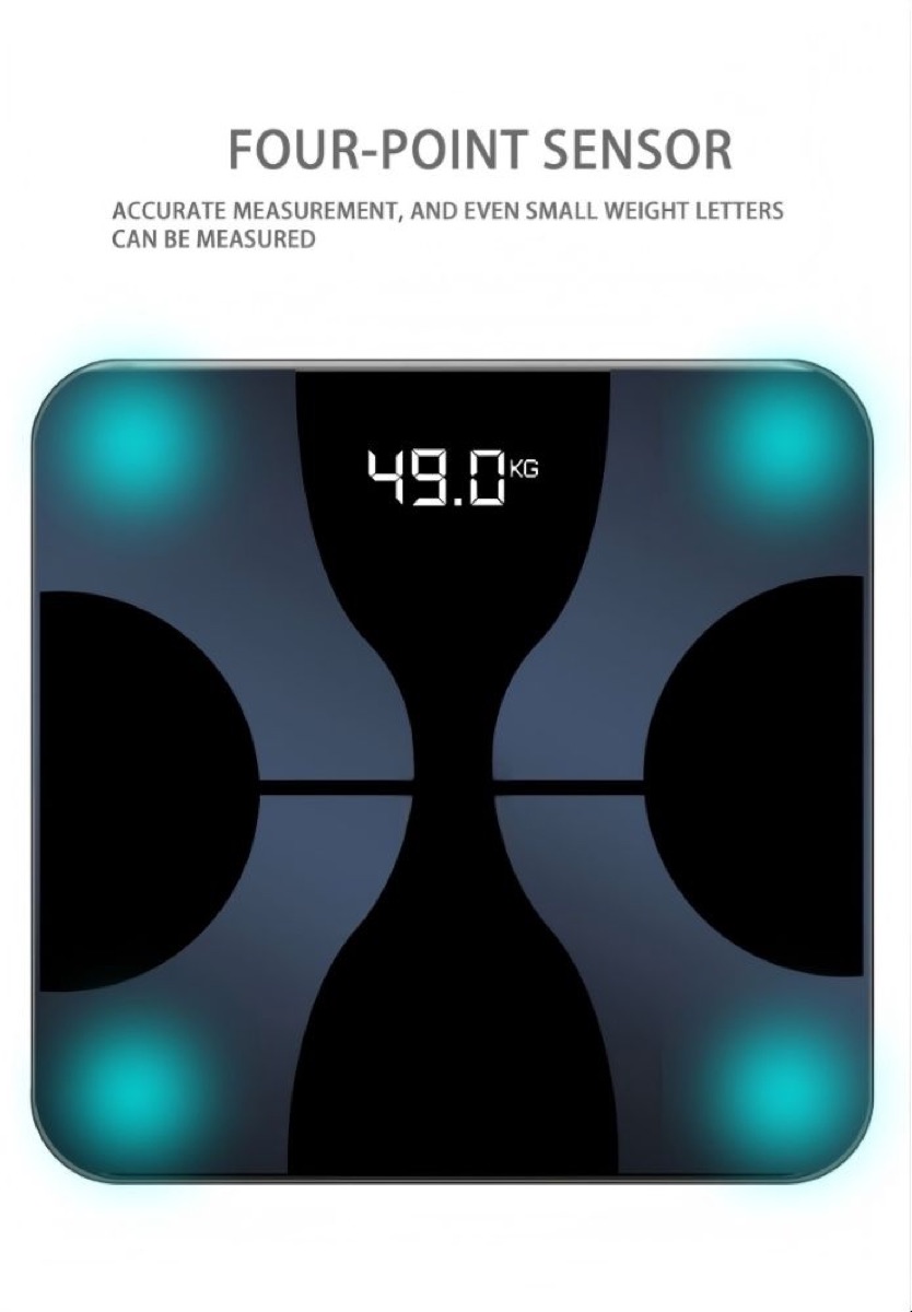 KöLAX Digital Bathroom Scale for Body Weight, Smart Step-On Technology, Backlit LCD Display, High Accuracy Weight Scale 400lb/180kg, Glass Slim Design, Auto On/Off, Home Use, view 2