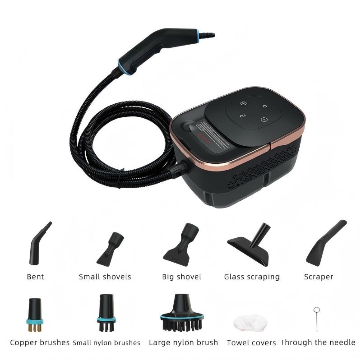 KöLAX Steam Cleaner, 6 Steam Levels, 1.2L & 11 Pieces Accessories, 1500W/4 Bar,High-Temperature Steam Cleaner for Home, Steamer for cleaning Car, Tile, Floor, view 3