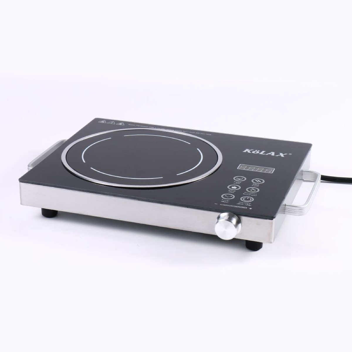 KöLAX Electric Cooktop Hot Plate, 2200W Electric Single Burner with Timer, Adjustable Temperature for Countertop Cooking, Portable Stove Top Infrared Cooker, Compatible for All Cookwares, view 3