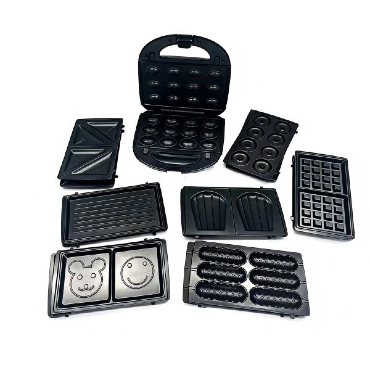 KöLAX 3 in 1 Sandwich Maker Indoor Waffle Maker Irons with 6 Slice Non-Stick Removable Plates for Easy Cleanup,Perfect for Cooking Grilled Cheese,Tuna Melts,Burgers and Steaks,1100W Silver, view 3