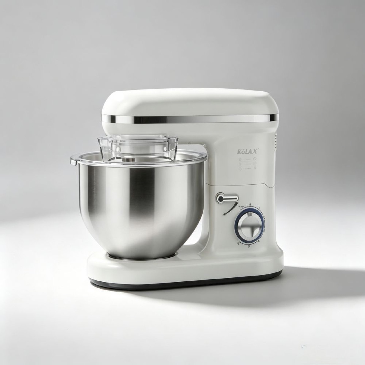 KöLAX Stand Mixer, 5L 6-Speed Tilt-Head Electric Stand Mixer, 3-In-1 Kitchen Mixer with Bowl, Dough Hook, Whisk and Beater,Beige/Black, view 3