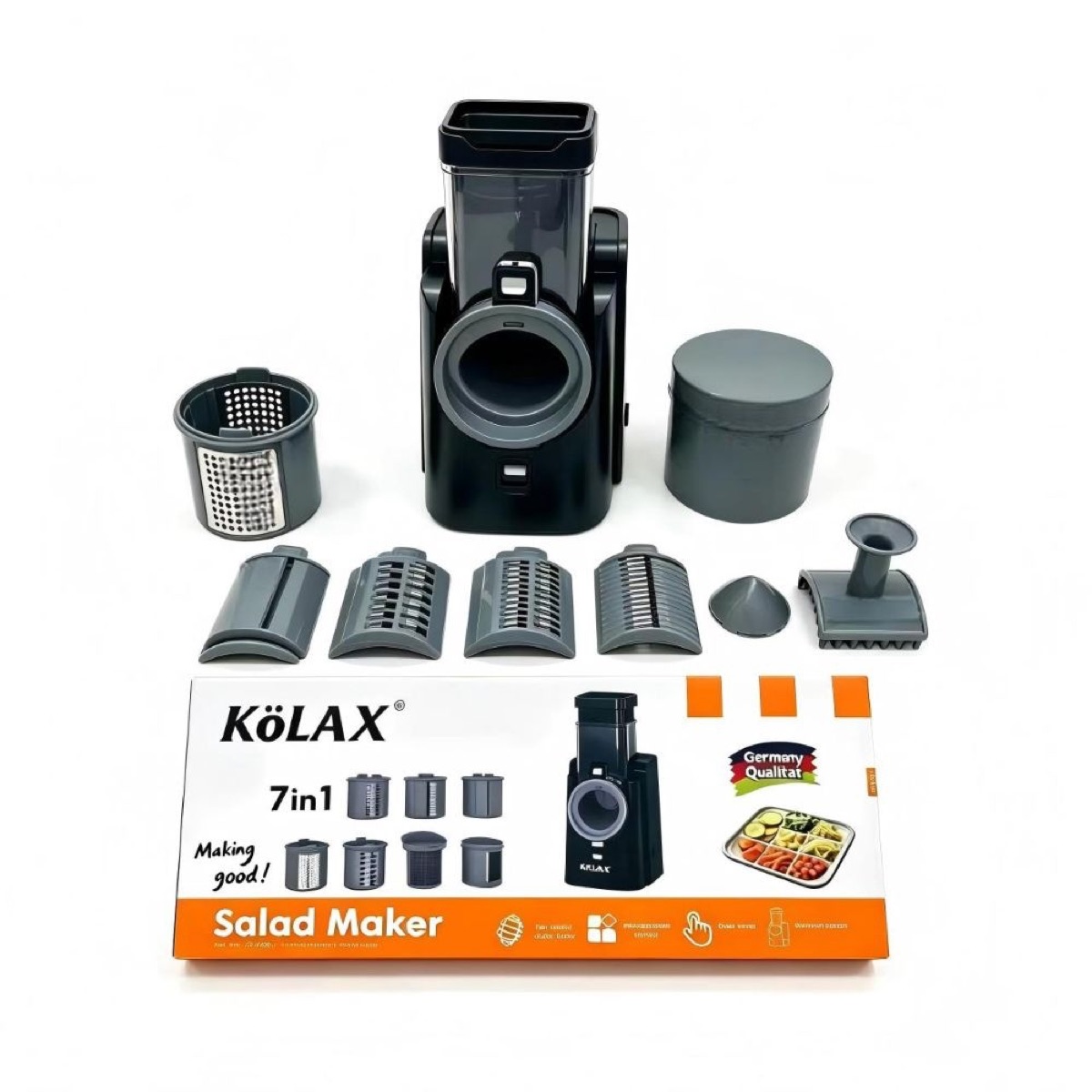 KöLAX Electric Cheese Grater 7 in 1,Stainless Steel Salad Maker,Slicer Shredder