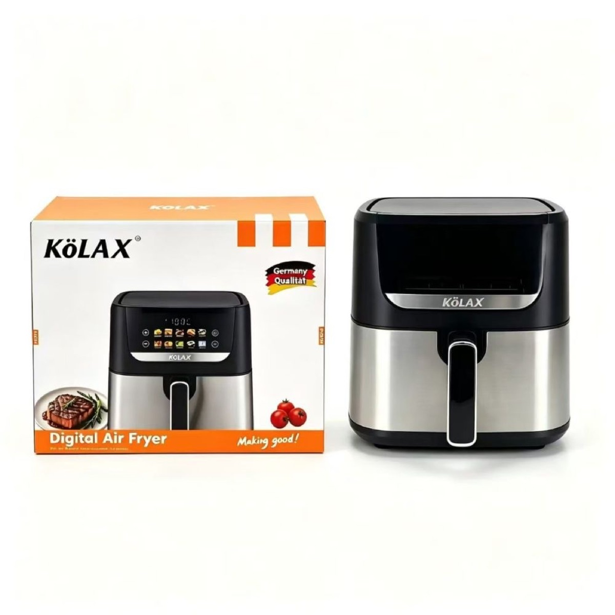 KöLAX 8L Digital Air Fryer | Compact & Non-Toxic Countertop Air Fryer| Easy-to-Use with Precision Touch Controls | Healthy Meals in Minutes