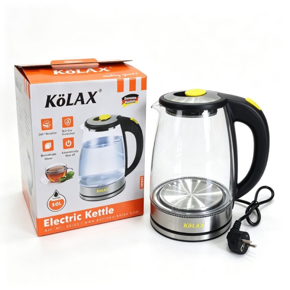 Electric Kettle 1850-2200W Tea Kettle, 2L Large Capacity,304 stainless steel with Auto Shut-Off and Boil-Dry Protection, with Blue Light,BPA-Free