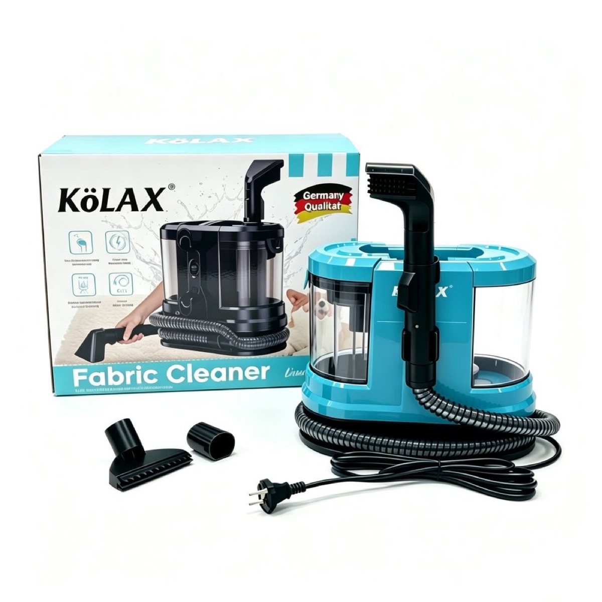 KöLAX Portable Carpet & Upholstery Cleaner, Deep Cleaning for Rugs, Couch, Car Interiors Stains, Pet & Family Friendly