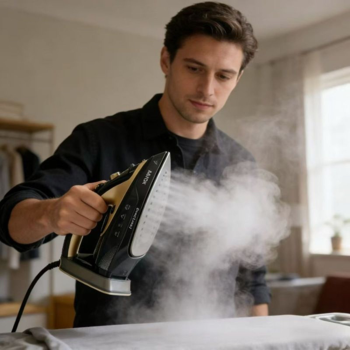 KöLAX Steam Iron for Clothes 15s Fast Heat-up, 3000W Iron with 400ML Water Tank,Burst Steam, Spray Mist, Anti-Drip, Self-Cleaning, Vertical Ironing for Home, view 2