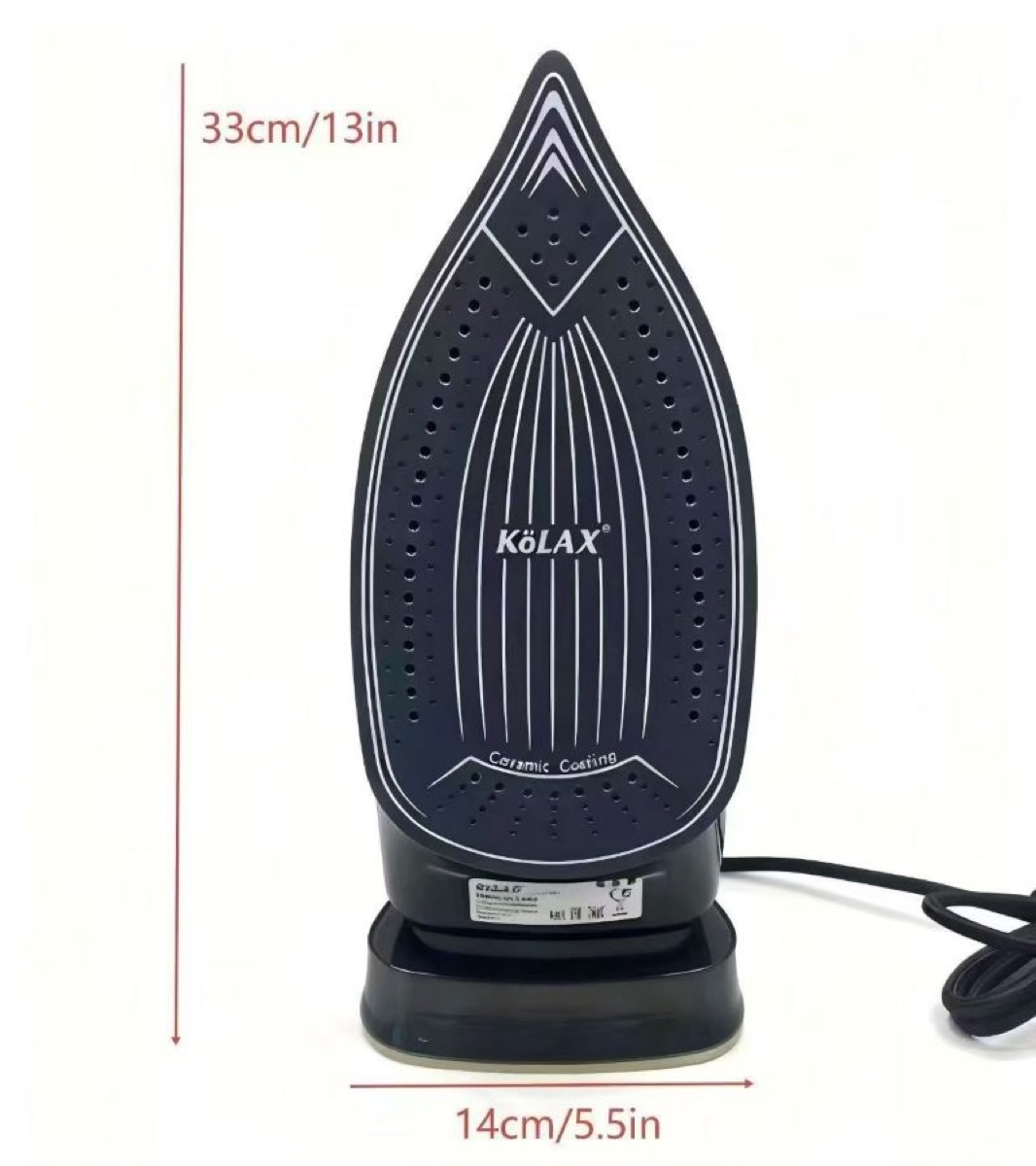 KöLAX Steam Iron for Clothes 15s Fast Heat-up, 3000W Iron with 400ML Water Tank,Burst Steam, Spray Mist, Anti-Drip, Self-Cleaning, Vertical Ironing for Home, view 3