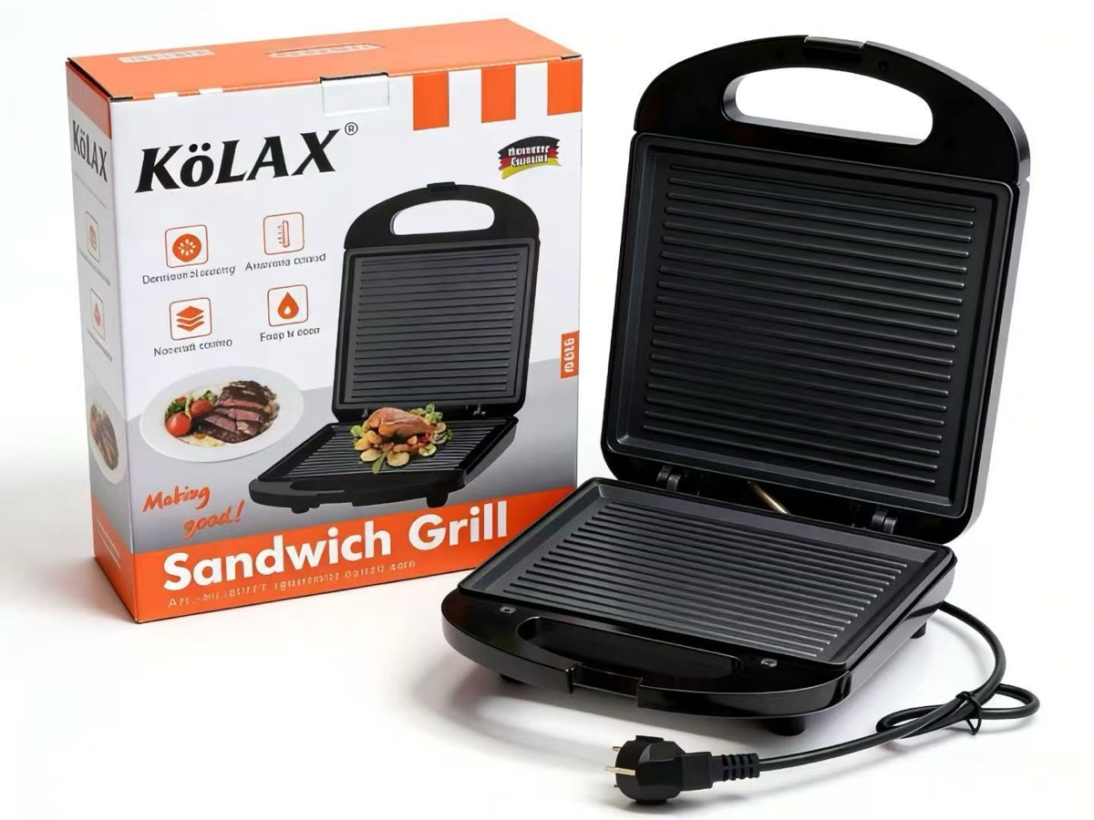 New design breakfast grill 1200w multi function with non stick surface cool touch handle sandwich maker, view 2