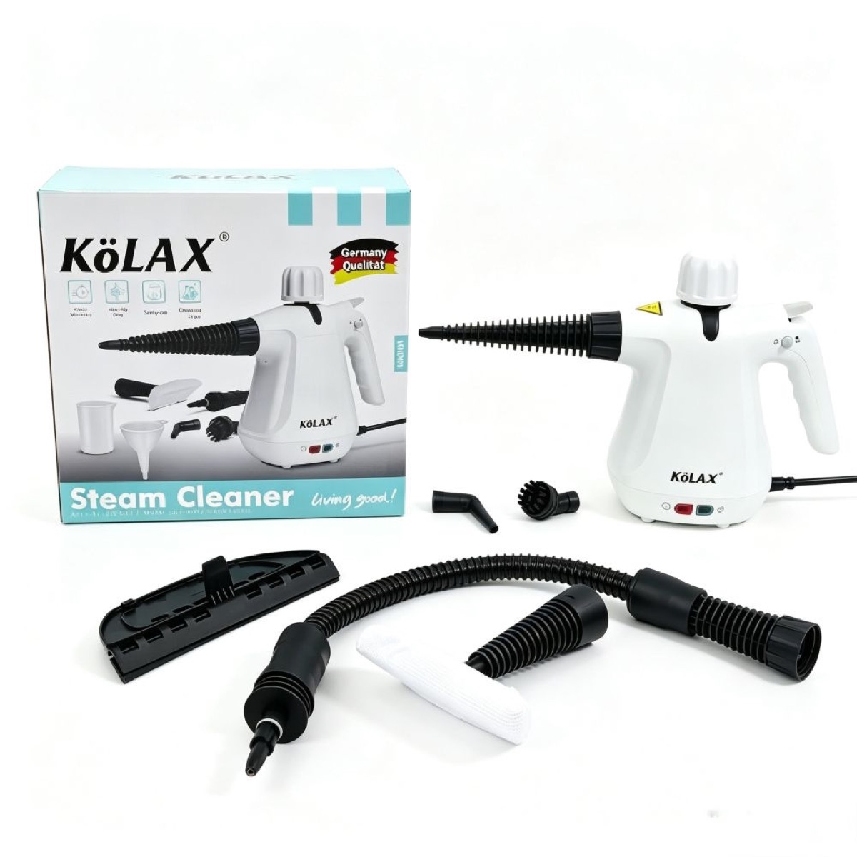 Pressurized Handheld Multi-Surface Natural Steam Cleaner with 7 pcs Accessories, Multi-Purpose Steamer for Home Use, Steamer for Cleaning Floor, Upholstery, Grout and Car