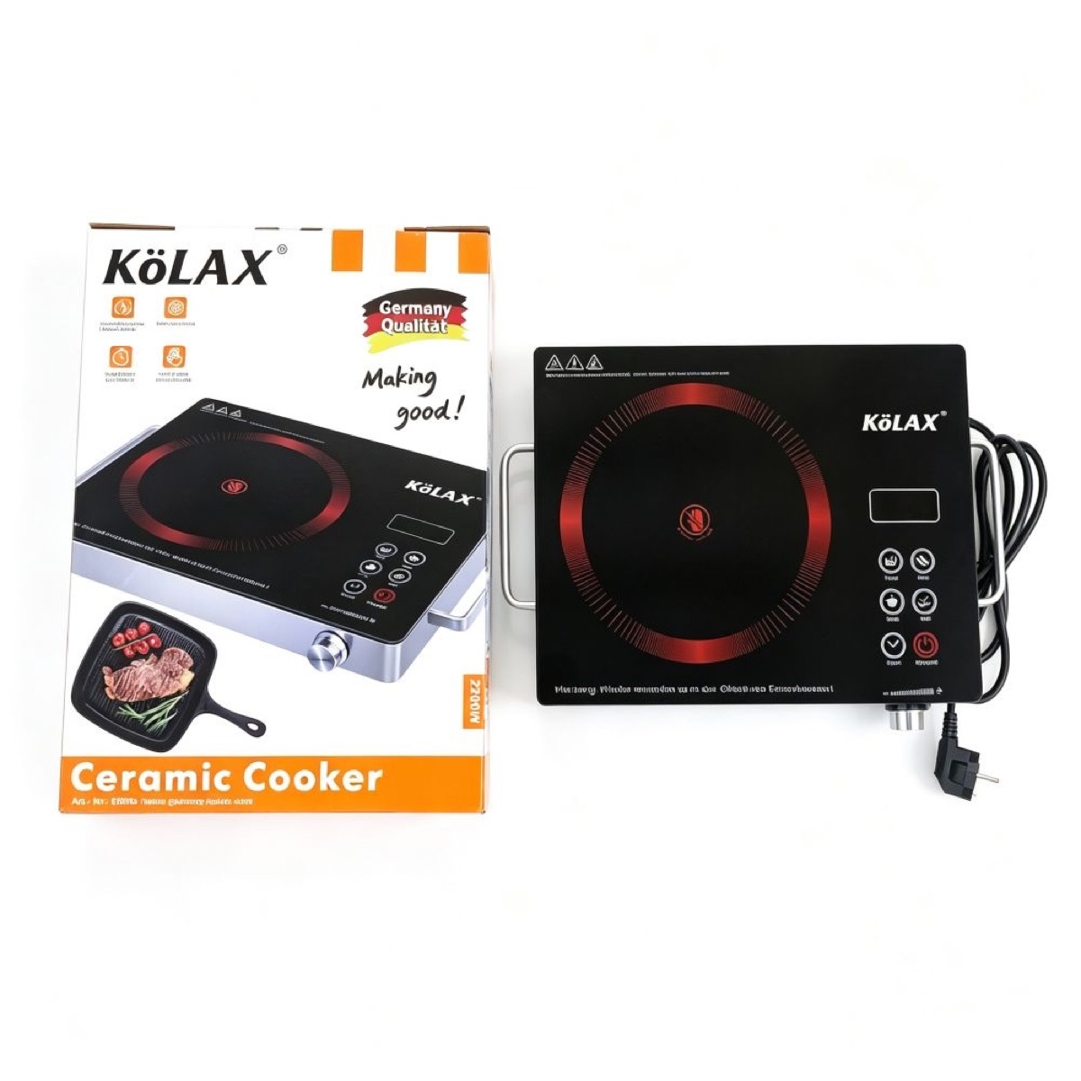 KöLAX 2200 Watt Portable Infrared Burner,with Timer and Touch Control Panel Adjustable Heating Power